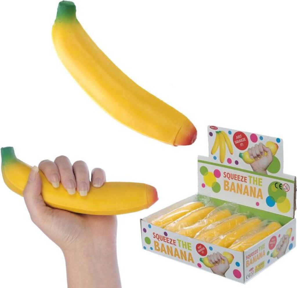 2er Set Elastische Antistress Squishies Bananen , Squeeze Toys Stressabbau Banane , Anti-Stress-Ball, Früchte Stretchy Bananenspielzeug