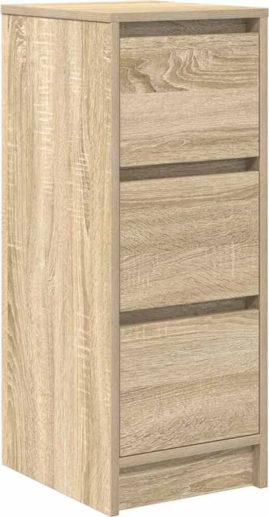 Credenza Rovere Sonoma 29,5x34x76 cm - Mobile Salvaspazio Legno