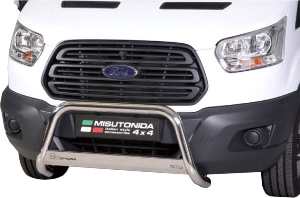 J&J AUTOMOTIVE | Ladekantenschutz Stoßstange Schweller Für Ford Transit ab 2014 Ø 63mm, Edelstahl Chrom, Auf Stoßfänger, Hinten, Stoßstangen,...