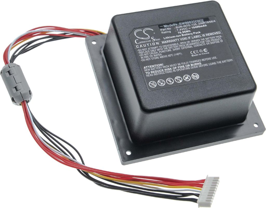 vhbw Akku Ersatz für JBL 2INR19/66/4, SUN-INTE-125, GSP-ICR2S4P-PB350A, GSP-2S4P-PB350B für Lautsprecher Boxen Speaker (10400 mAh, 7,4 V, Li-Ion)