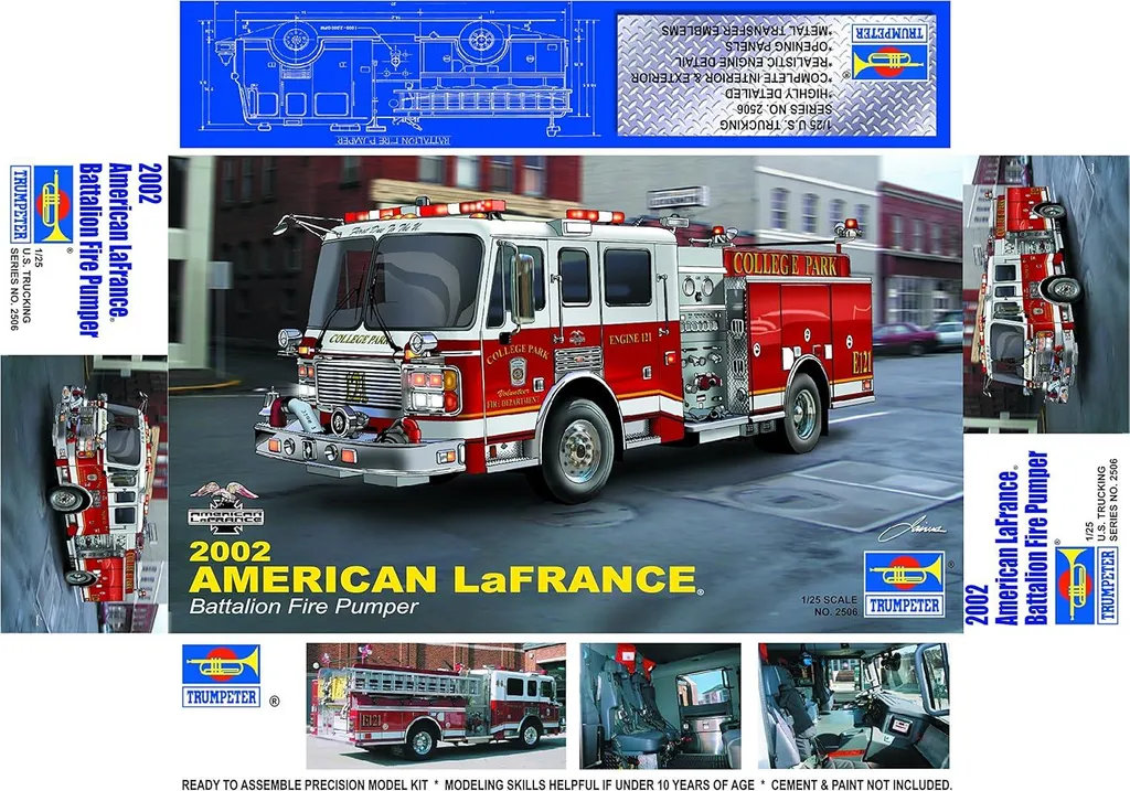 Réplique Fidèle American LaFrance 1:25 Trumpeter : Finition Parfaite