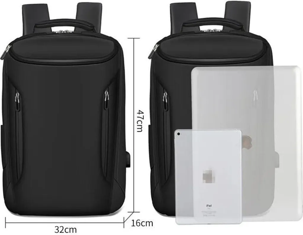 Sac à dos ordinateur portable imperméable avec design professionnel noir