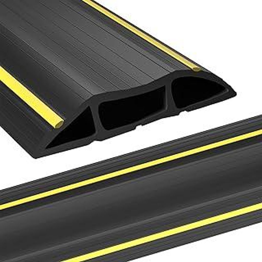 AGPTEK Boden Kabelbrücke, 2 m (6,65 ft) Fussboden Kabelkanal, Modular gefertigte Kabelschlauch, Anschluß Schnüre und Drähte, perfekt Boden Kabe...