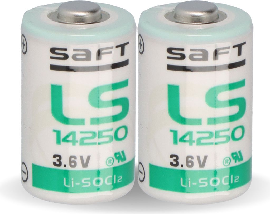 2x Saft Lithium 3,6V Batterie LS 14250 - 1/2 AA - LS14250 Li-SOCl2