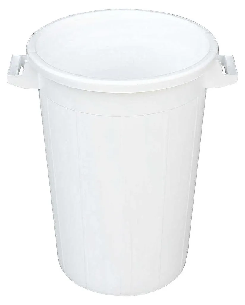 Poubelle ronde 50 litres blanche Ø 44 cm - Format compact et robuste