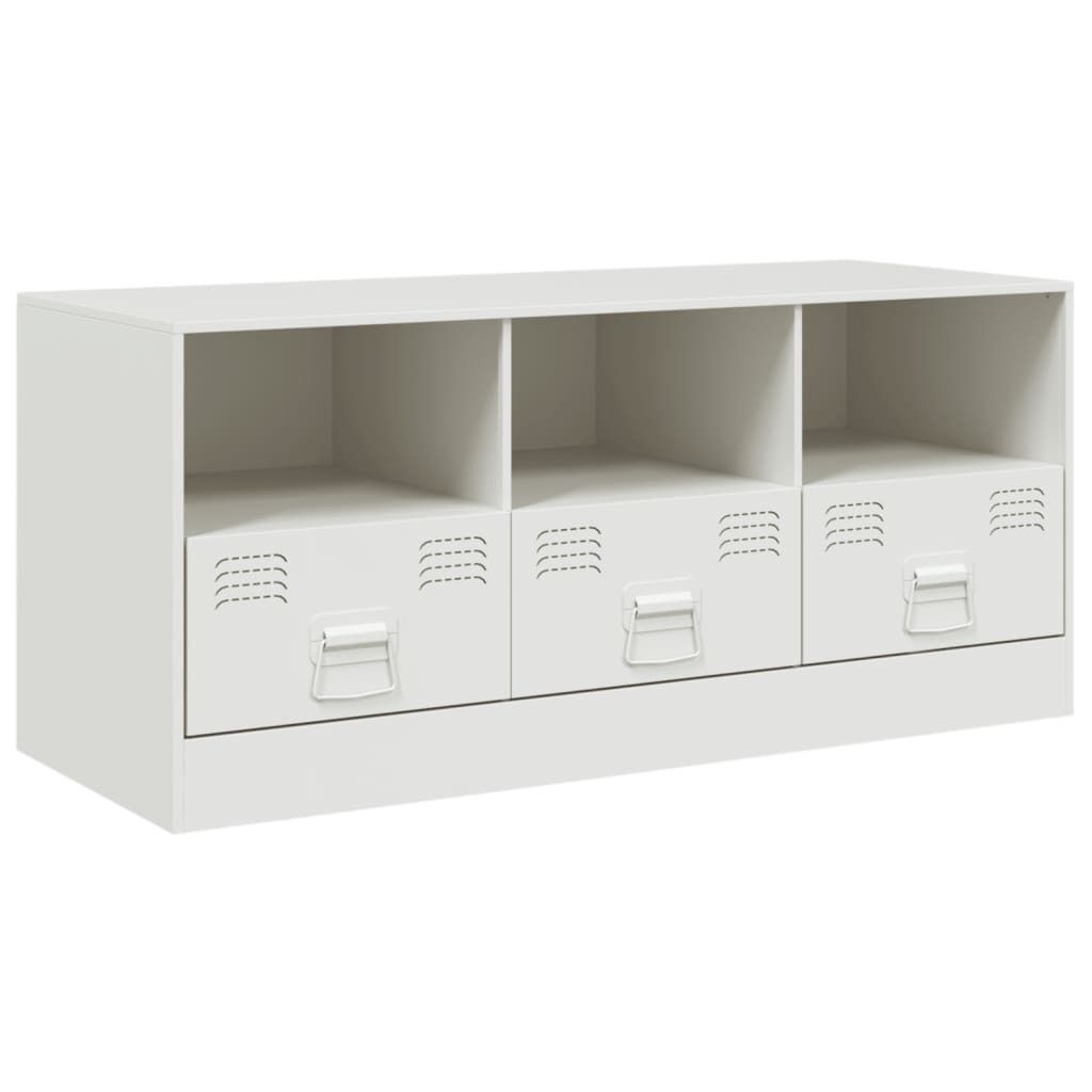 "2026 Aktion"TV-Schrank, Fernsehtisch - CLORIS - Weiß 99x39x44cm Stahl - TV-Schränke NeuMöbel354825