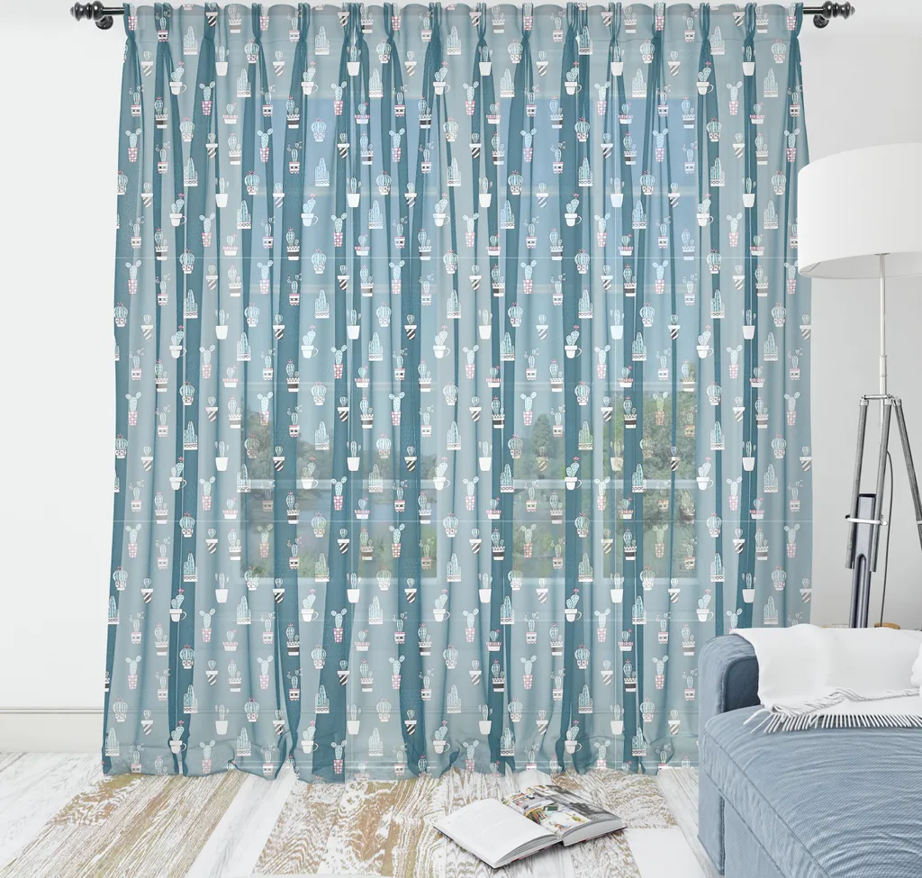 Arazzo Professionale ABAKUHAUS Cactus 220x274cm Petrolio e Multi