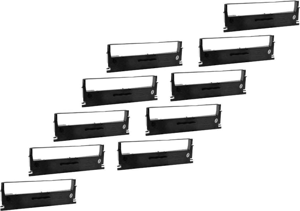 vhbw 10x Farbband Schriftband kompatibel mit Epson LQ-50 Nadeldrucker, Bondrucker - Schwarz