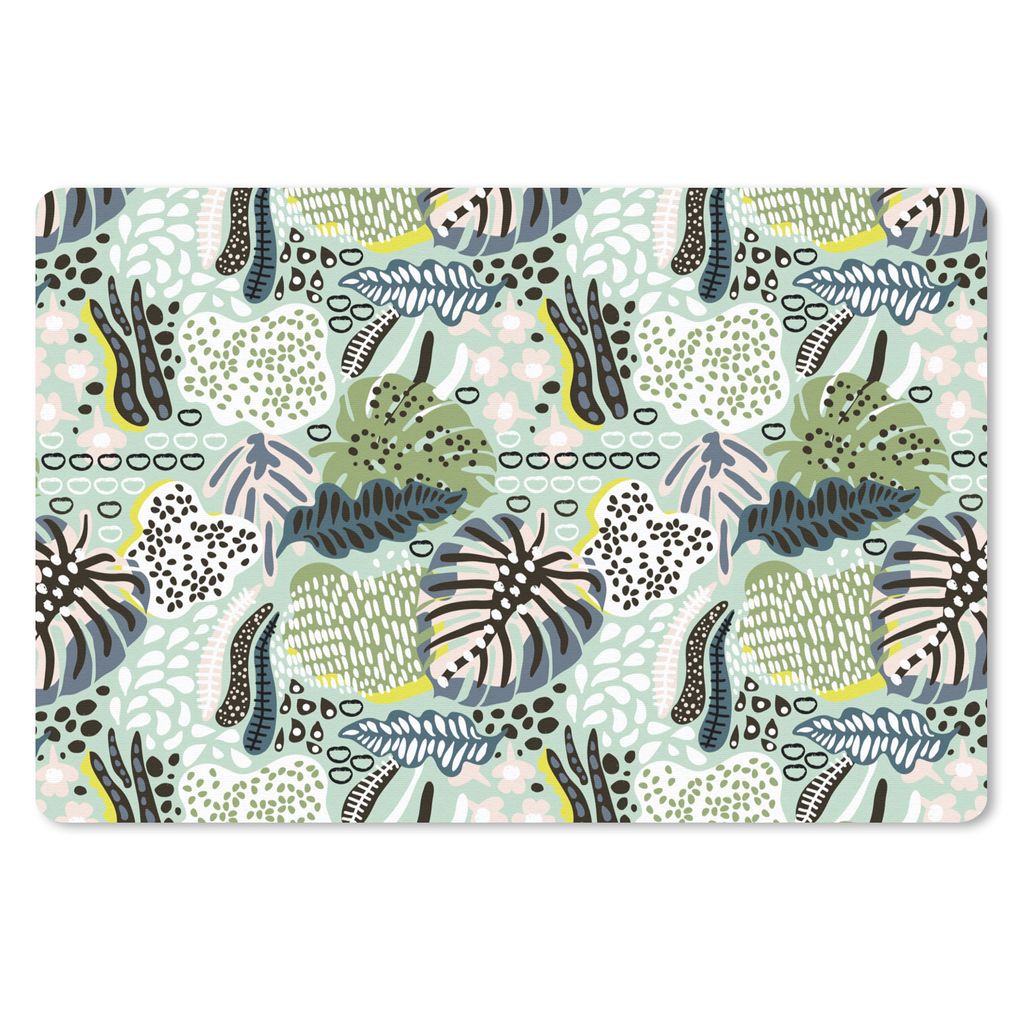 MuchoWow Schreibtischunterlage Pflanzen - Formen - Dschungel - Muster 60x40 cm - XXL Mauspad - Großes Mauspad