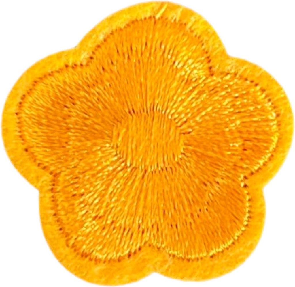 Blumen-Emblem-Aufnäher zum Aufbügeln, Orange