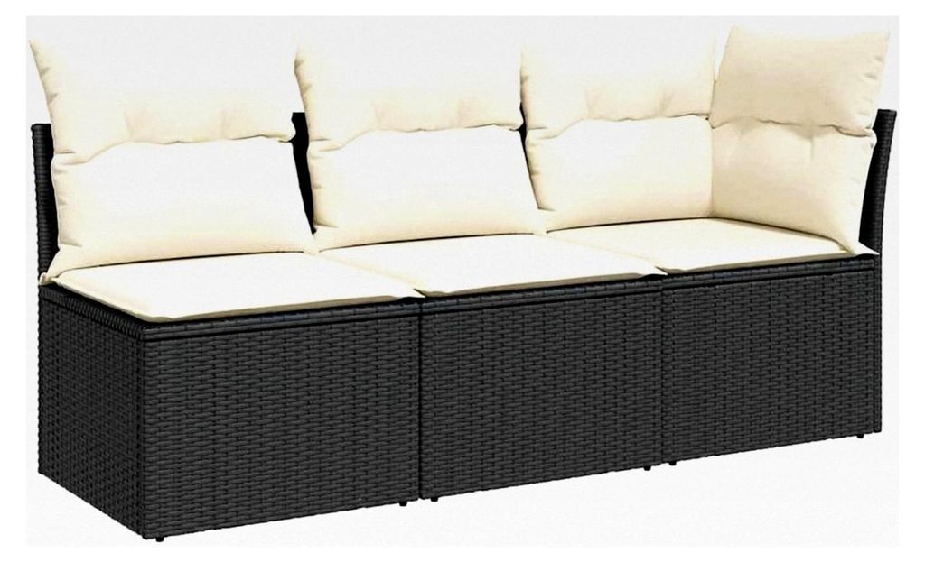 Gartensofa mit Kissen für 3 Personen, Sofa mit Stauraum unter der Sitzfläche, Terrassensofa mit abnehmbarem, waschbarem Bezug, Gartenmöbel für ...