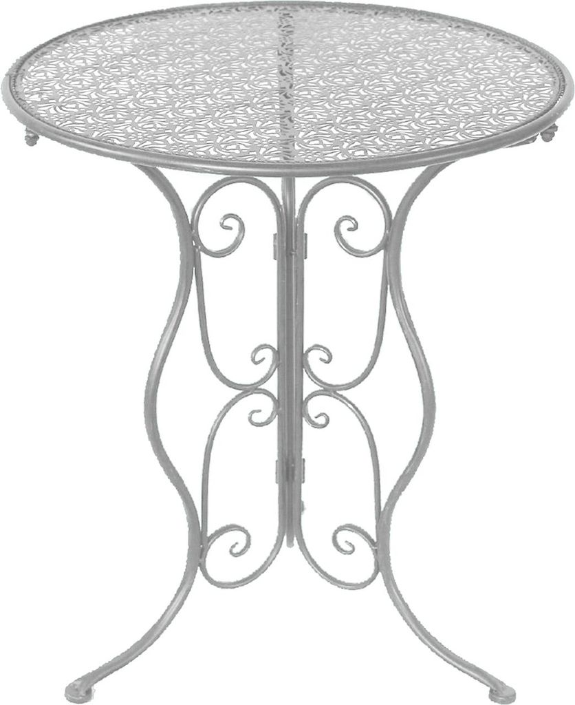Lani Gartentisch Rund Grau aus Eisen, Ø 55 cm, 70 cm Höhe, Produktbild 