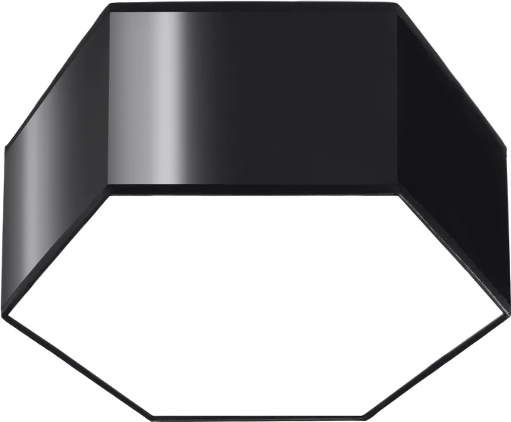Luminaire de plafond hexagonal noir Pure Lume HALVOY 2xE27 15W plastique