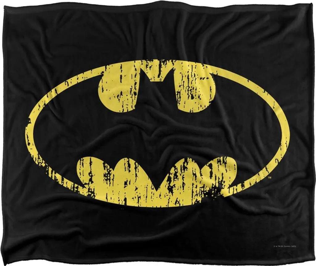 Plaid Batman pour Soirée Cinéma - Couverture Logo Délavé TV18666