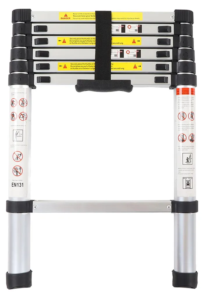 Échelle télescopique 2m en aluminium avec pieds antidérapants stables