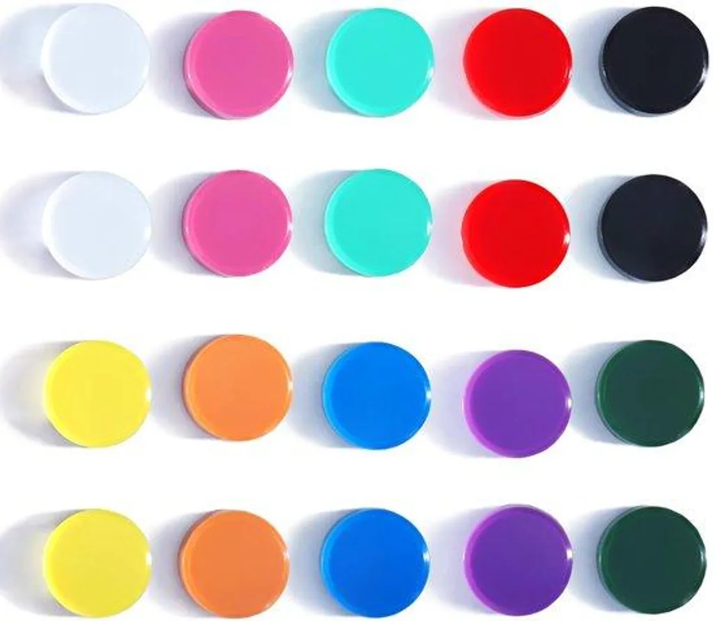Lot de 20 Petits Crochets Magnétiques Multicolores pour Tableau Blanc