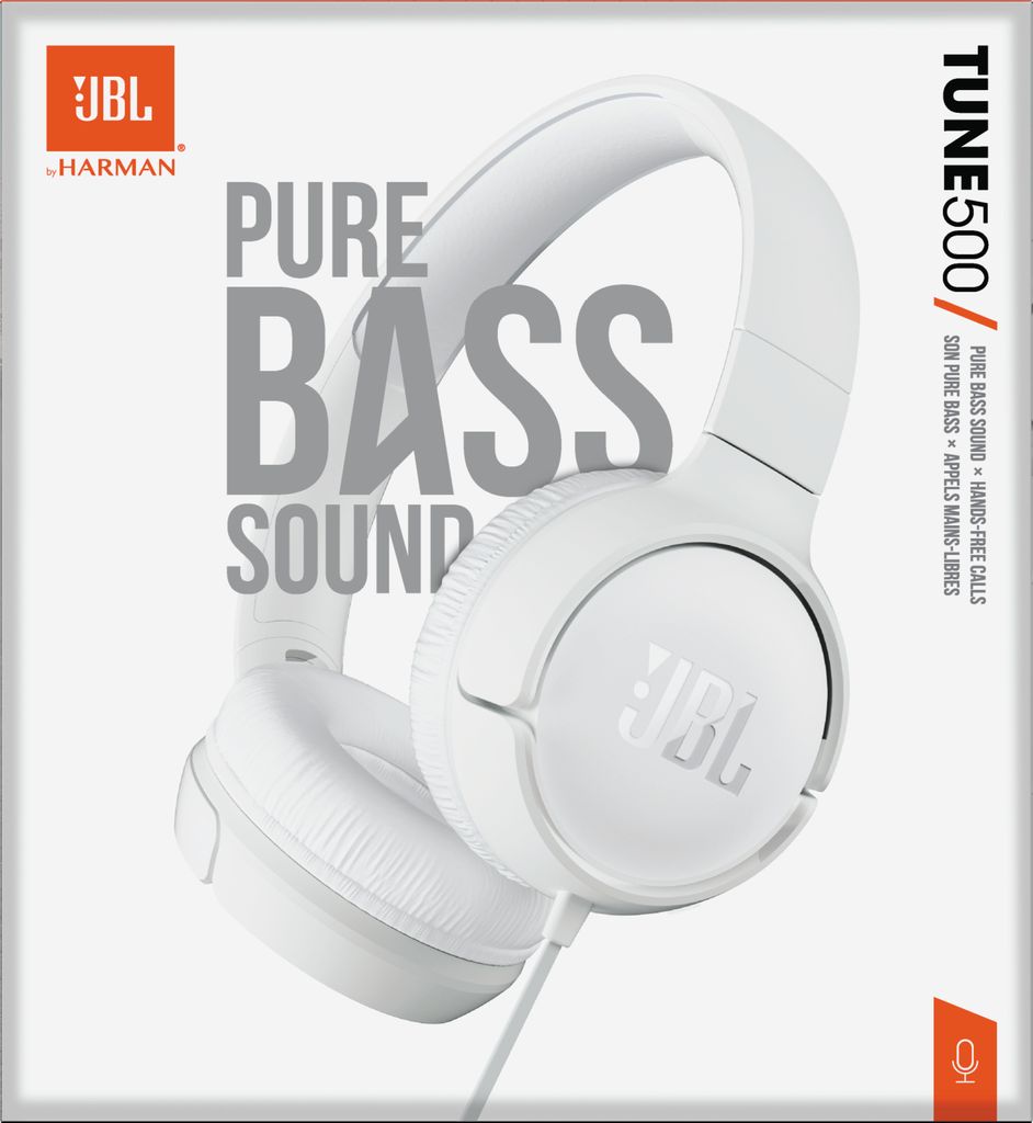JBL Tune 500 weiß On-Ear Kopfhörer mit Freisprechfunktion Produktbild 