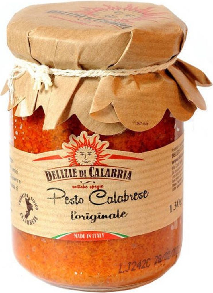 Delizie di Calabria Pesto Calabrese 130g - Rotes Pesto mit Produktbild 