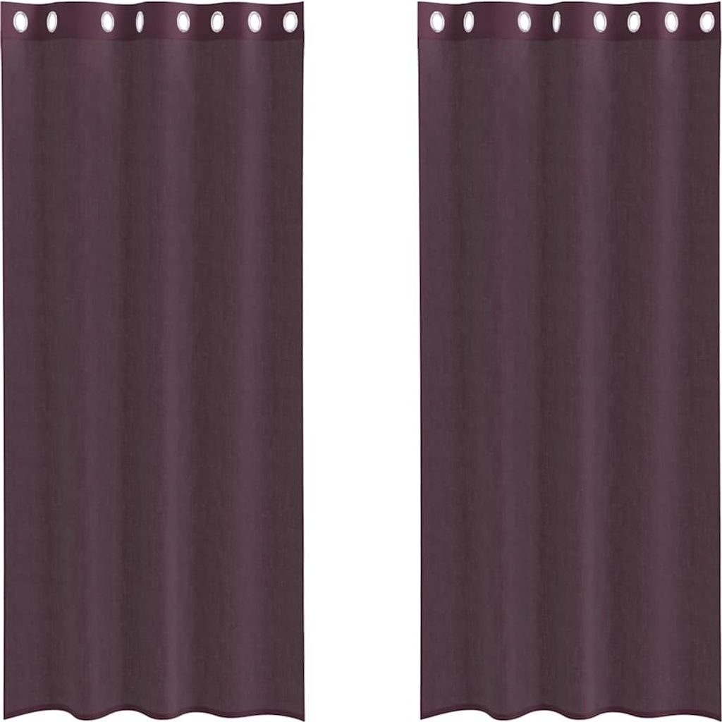 vidaXL Voile Vorhänge mit Ösen 2 Stk. Lila 140x225 cm