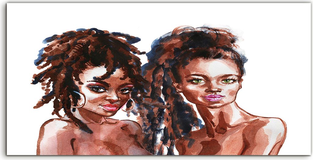 Coloray Acrylbild 120x60 Wandbild Acrylbilder Kunst Schönheit afrikanische Frauen