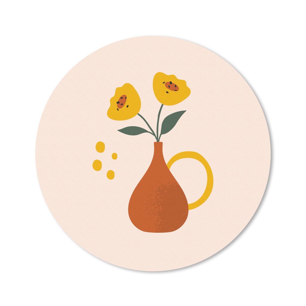 MuchoWow Mauspad Mousepad Vase - Blumen - Pastell 30x30 cm - Mousepads - Maus Mat - Pad - Mausunterlage - Tischunterlage - Schreibtischmatten