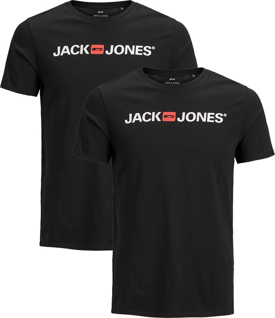 JACK & JONES Rundhals T-Shirt 2-er Stück Pack Kurzarm Shirt Basic Set JJECORP Größe: XS