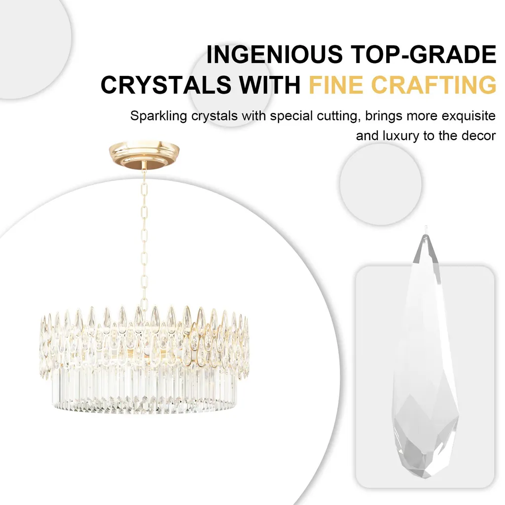 Plafonnier LED Cristal Ajustable : Éclairage sur Mesure Dimmable 40-80cm