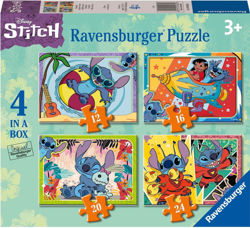 Ravensburger - Puzzle 4v1 Stitch - 1-39 dielov