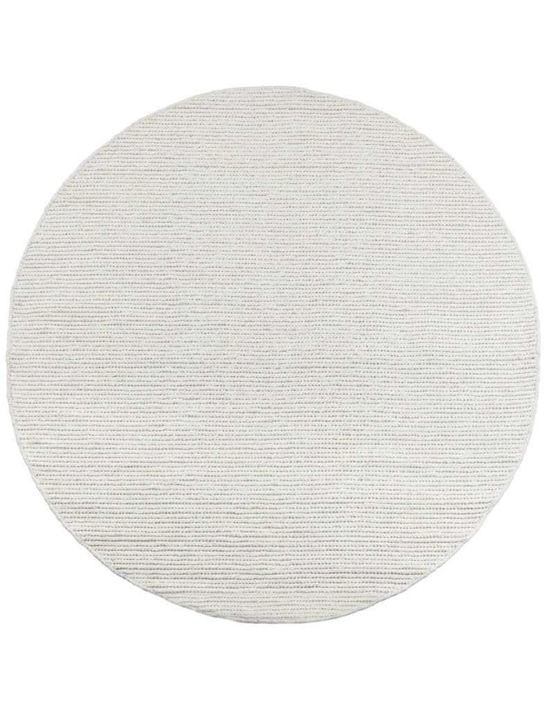 Teppich aus Wolle und Baumwolle Alma Wool - 160cm Rund Cremefarben