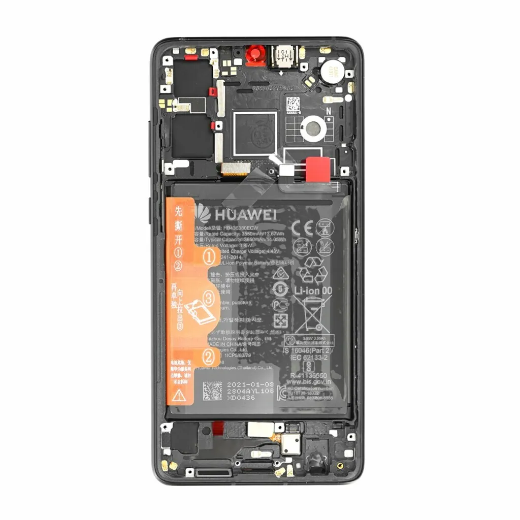 Écran Huawei P30 Noir avec Batterie et Cadre - Pièce d'origine 02354HLT - 2