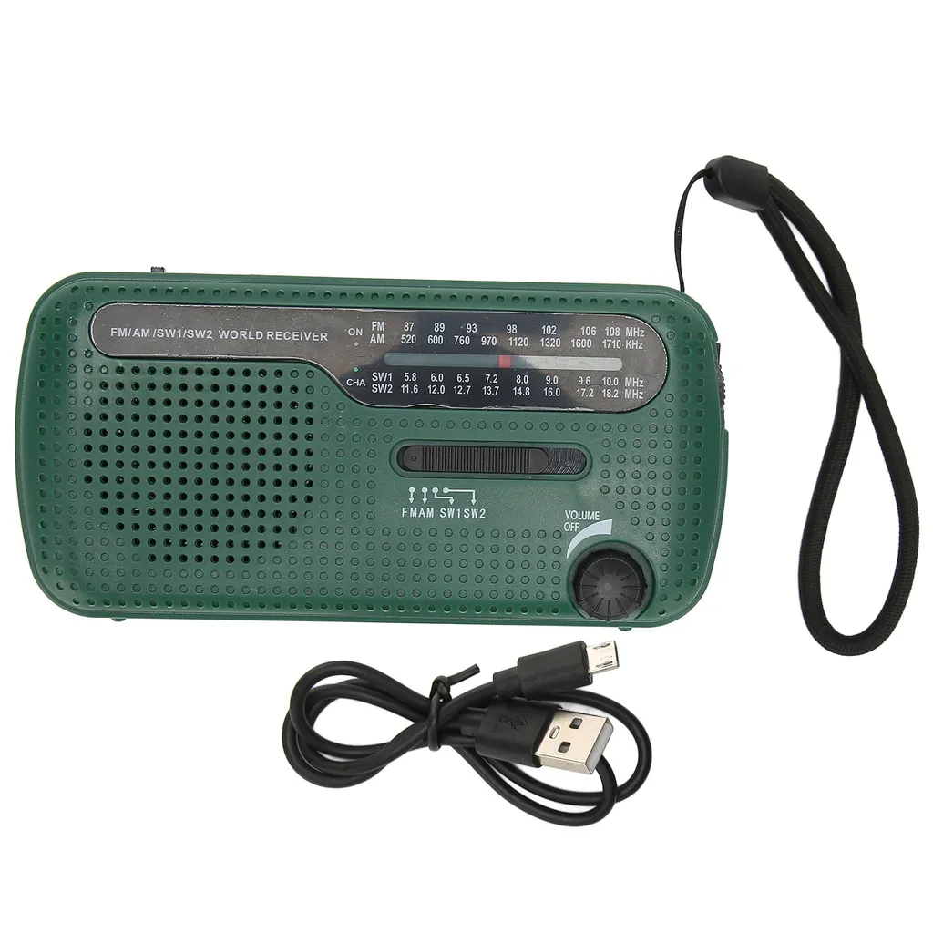 Radio d'urgence solaire : restez informé sans électricité ni piles, Vert