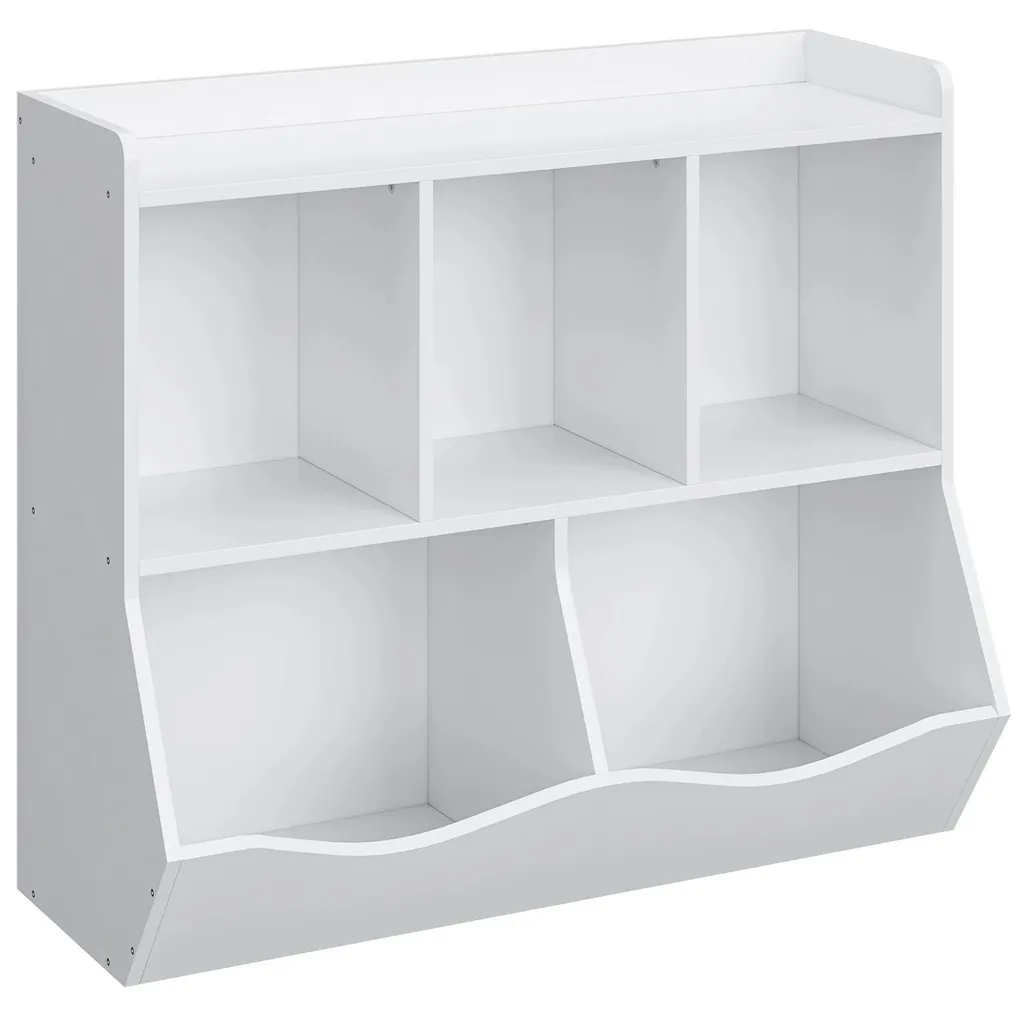 Étagère rangement enfant bois blanc pour organiser les jouets épars