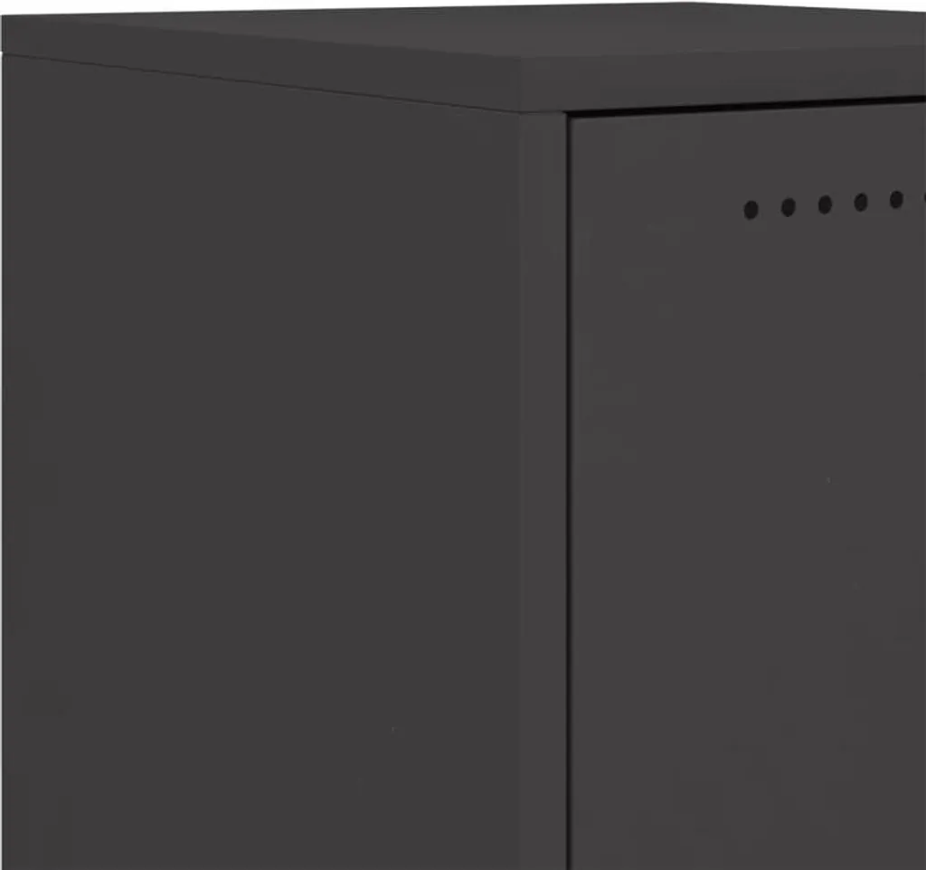 Solution de rangement gain de place, buffet noir en acier anti-rayure - 12