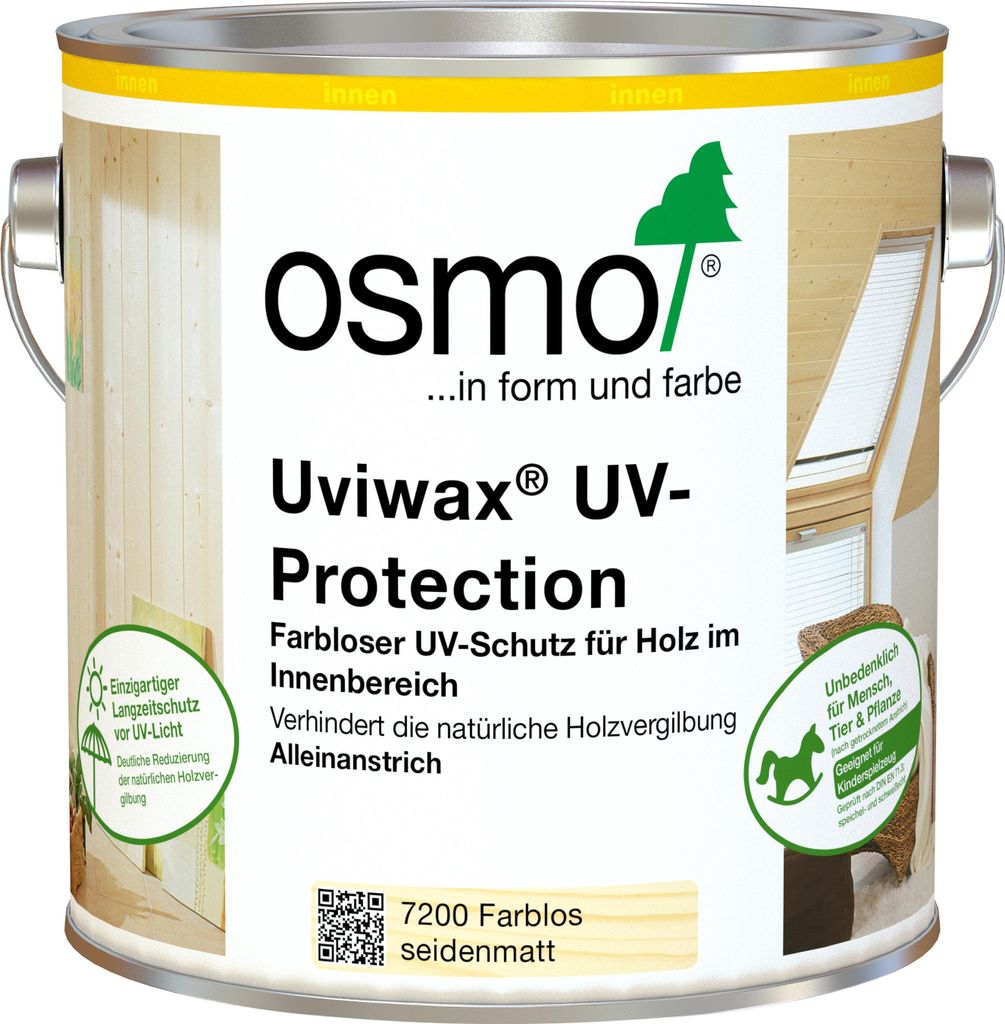 OSMO Uviwax UV-Protection -7200 Farblos seidenmatt-10 Liter