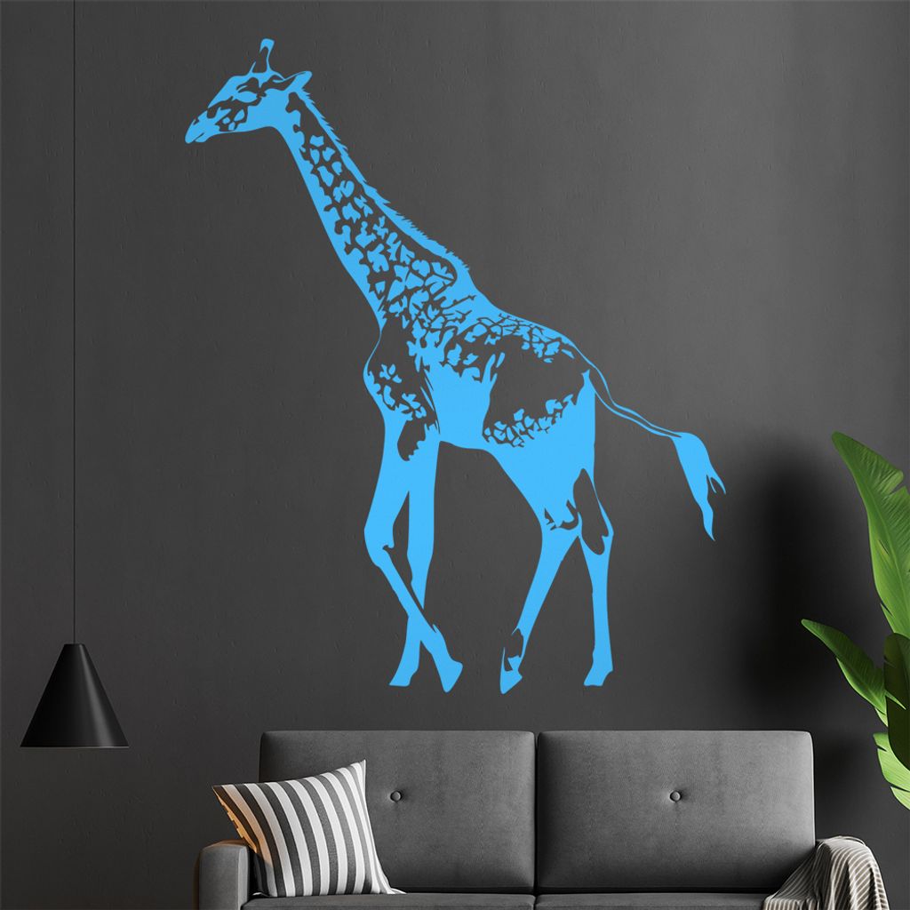 KIWISTAR Giraffe Afrika Langhals Wandtattoo in 6 Größen - Wandaufkleber Wall Sticker - Dekoration, Küche, Wohnzimmer, Schlafzimmer, Badezimmer