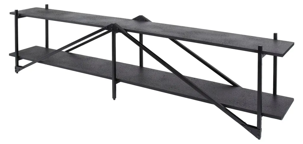 Meuble TV FURNLUX Piega 220 cm gris foncé : design moderne et élégant
