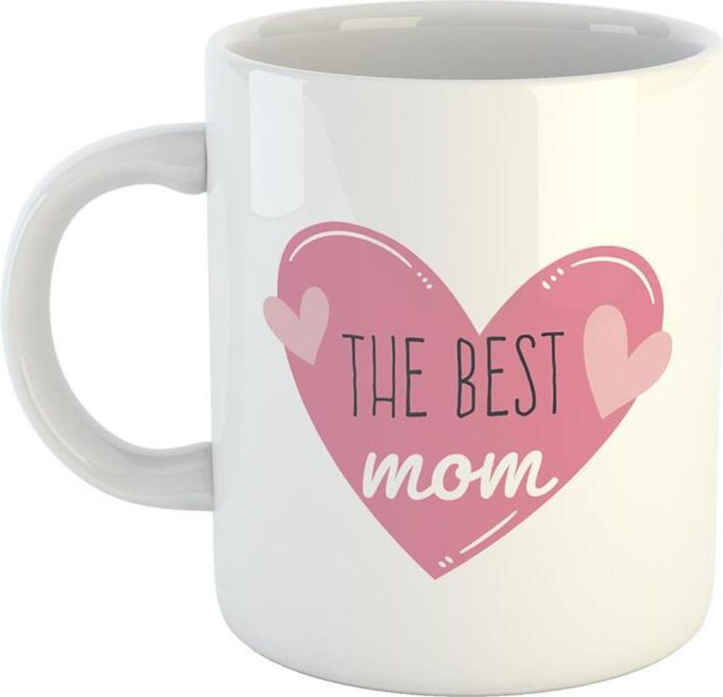 Huuraa Kaffeetasse The best mom Herz Geschenk Tasse Weiß 330ml The best mom Herz Präsent