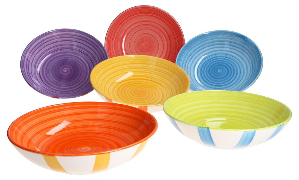 Summer Stripes 6er Set Suppenteller 600ml bunte Streifen Produktbild 