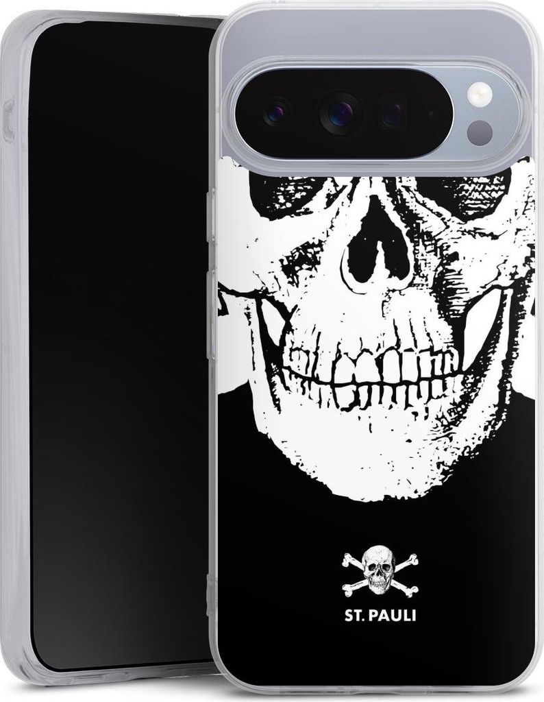DeinDesign Handyhülle für Google Pixel 10 Pro XL Silikon Hülle Case Smartphone Schutzhülle FC St. Pauli Offizielles Lizenzprodukt Totenkopf