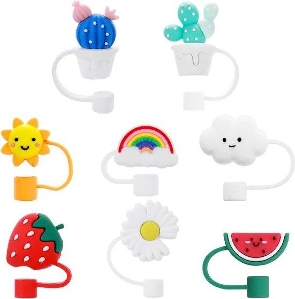 Pailles Silicone anti-poussière (6-8mm) - La fin des pailles jetables