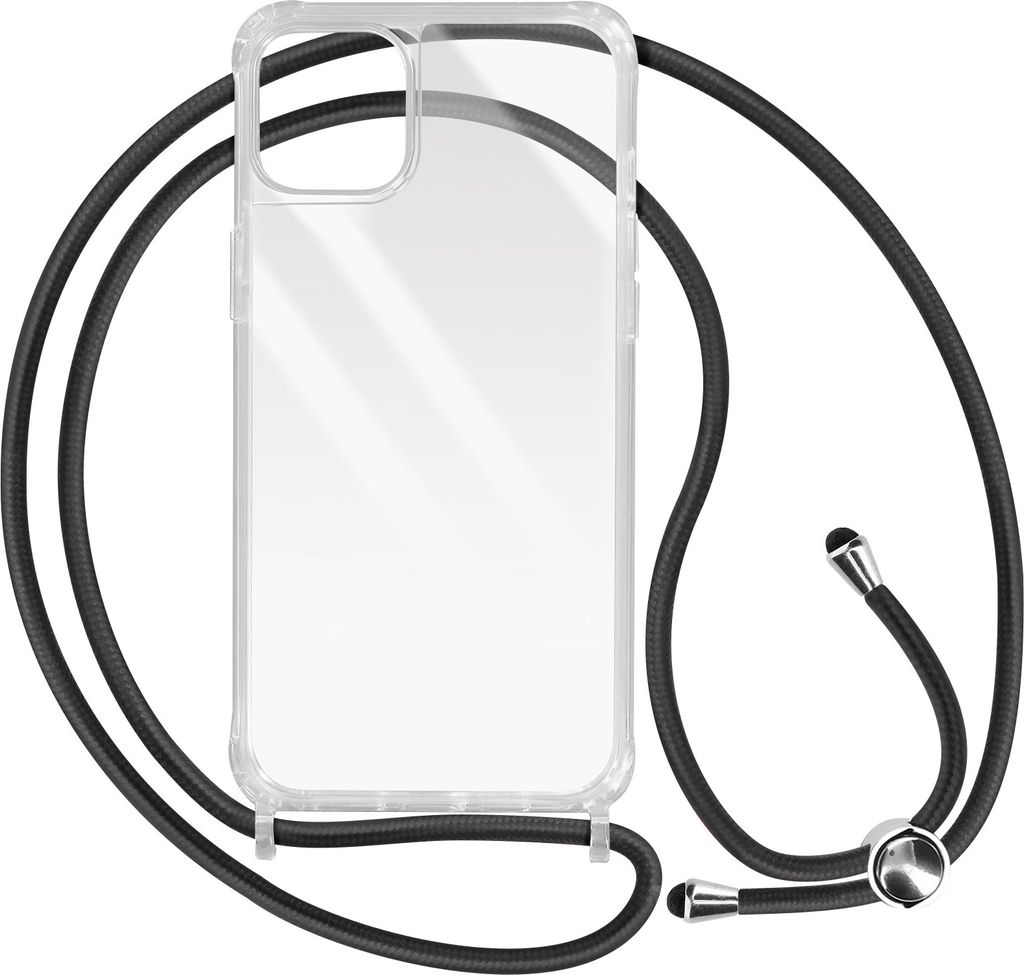 Avizar, Apple iPhone 14 Schutzhülle mit 90cm langer Nylonkette, Transparent