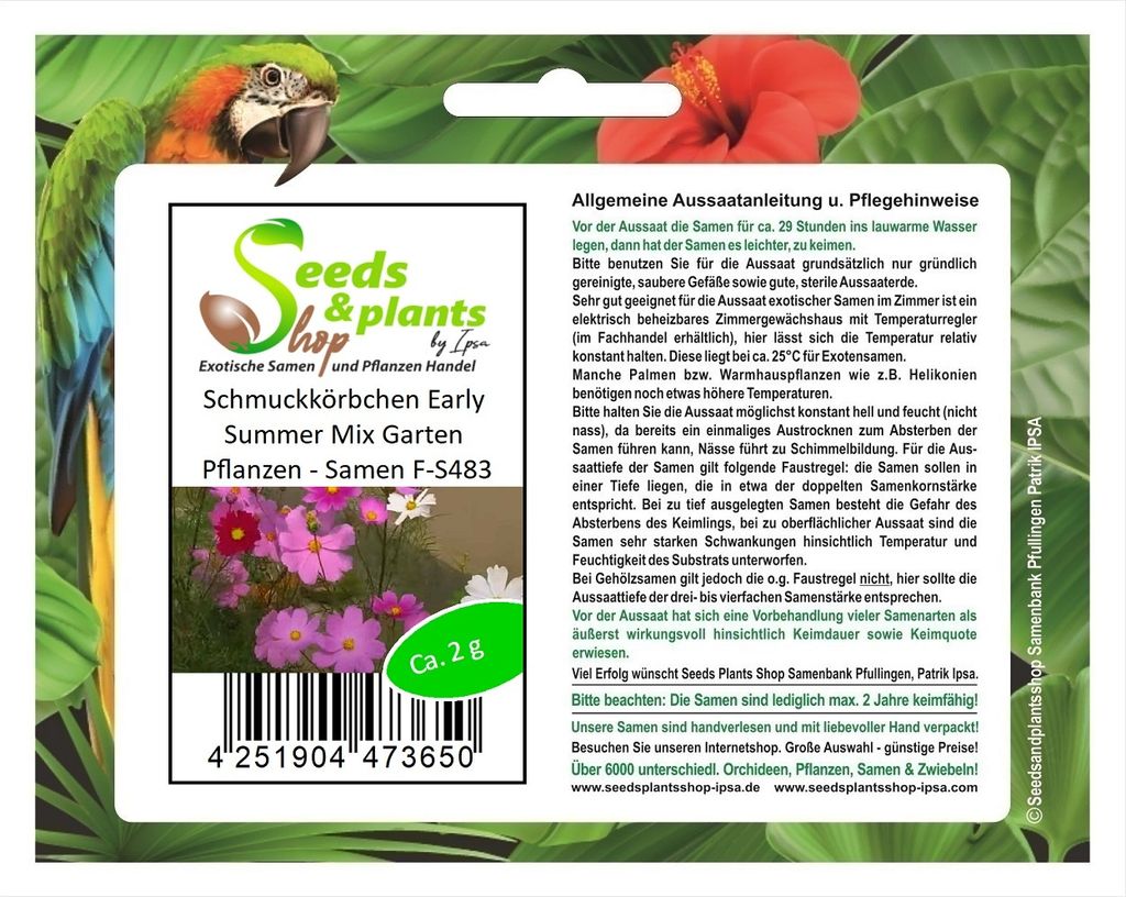 2 g Schmuckkörbchen Early Summer Mix Garten Pflanzen - Samen F-S483