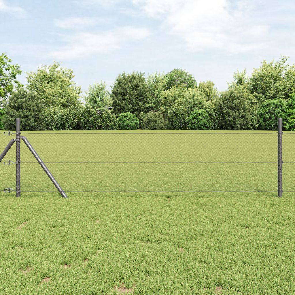Desgin Sechseckzaun Grau 0.6x10 m Stahl - Metallzäune 42005485