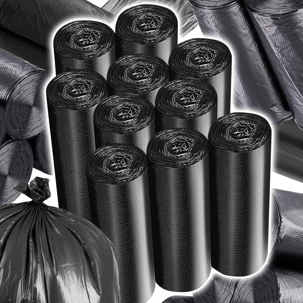 Worki Na Śmieci 60L Czarne Klasyczne Mocne 10 Rolek Zdjęcie produktu 