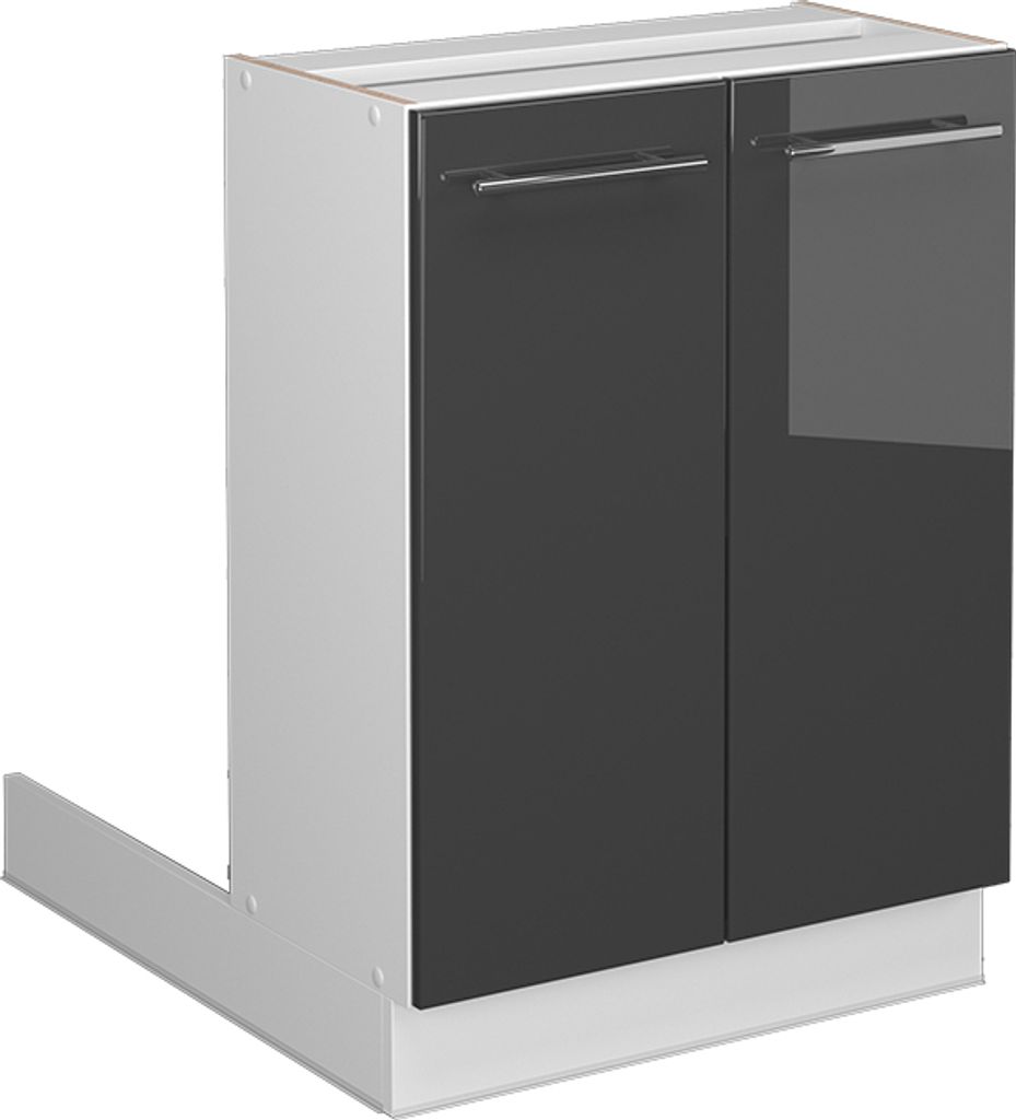 Kücheninsel Vicco Fame-Line Anthrazit Hochglanz 60 cm ohne Arbeitsplatte, Model 38548