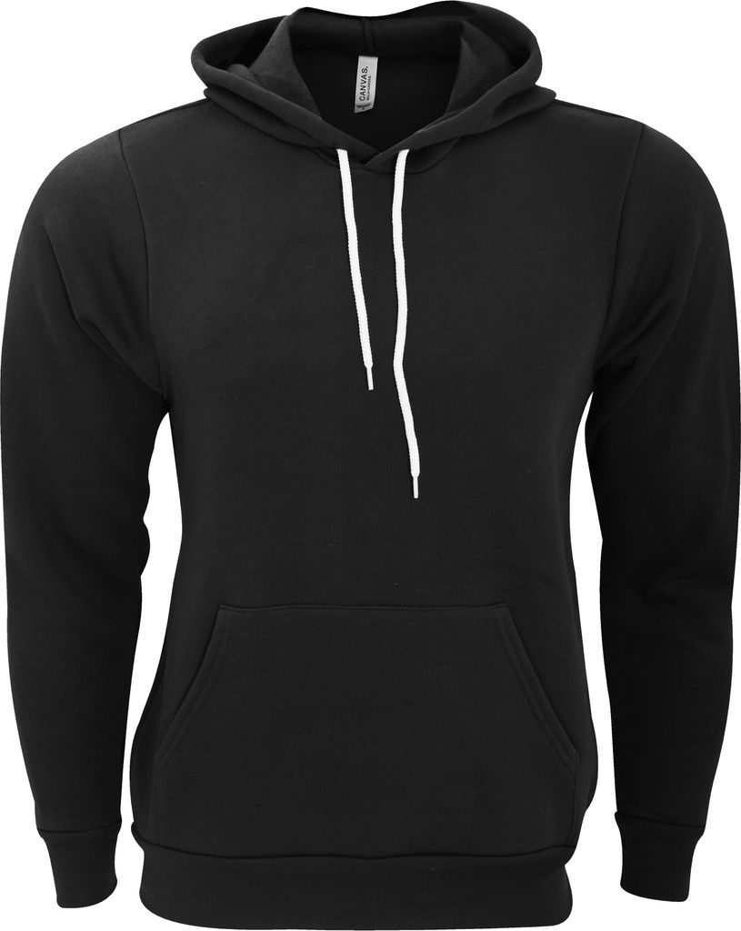 Bella + Canvas Uni Fleece-Pullover mit Kapuze BC1336 (M) (Schwarz)
