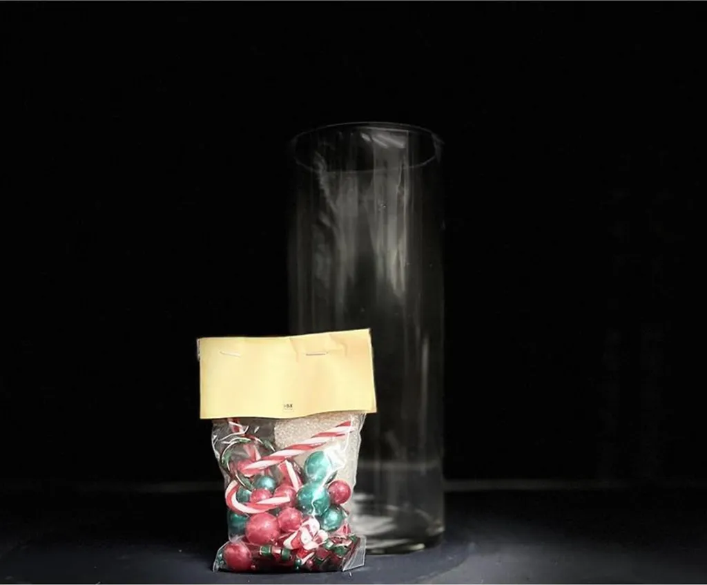 Vase décoratif perles X-mas Cheer en verre cristallin transparent