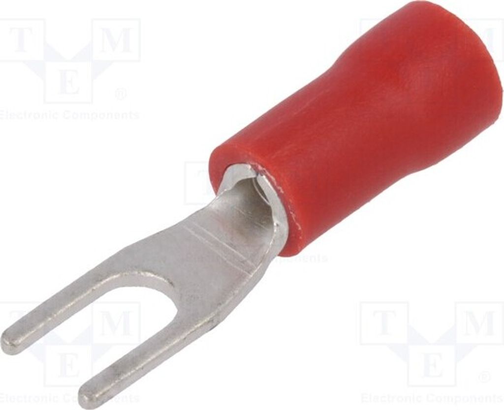 10x Gabelkabelschuh Klemmverbindung Ø: 3,2mm M3 0,5÷1mm2 isoliert ST-090/R Isolier