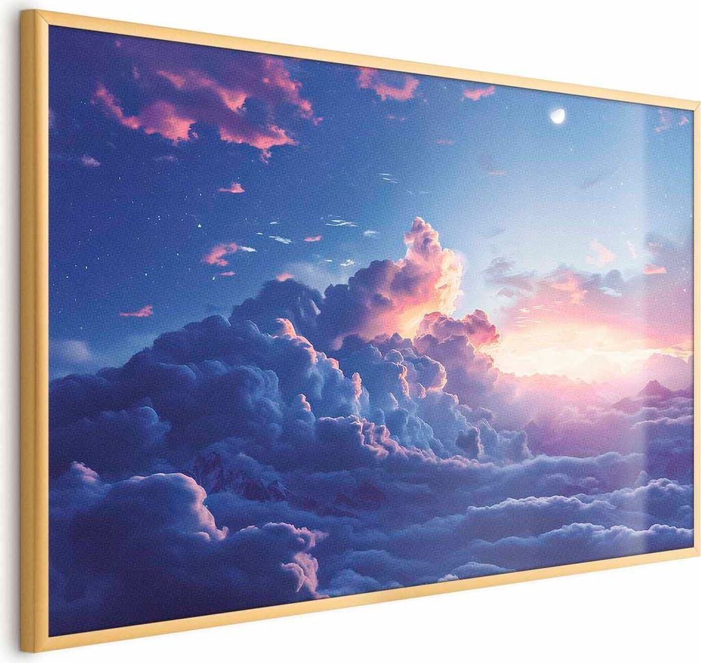 Posterpapier Poster - Night Concert in the Mountains: Clouds Illuminated by the Last Rays of the Sun 60x40 cm Muster b-H-10031-ao-a