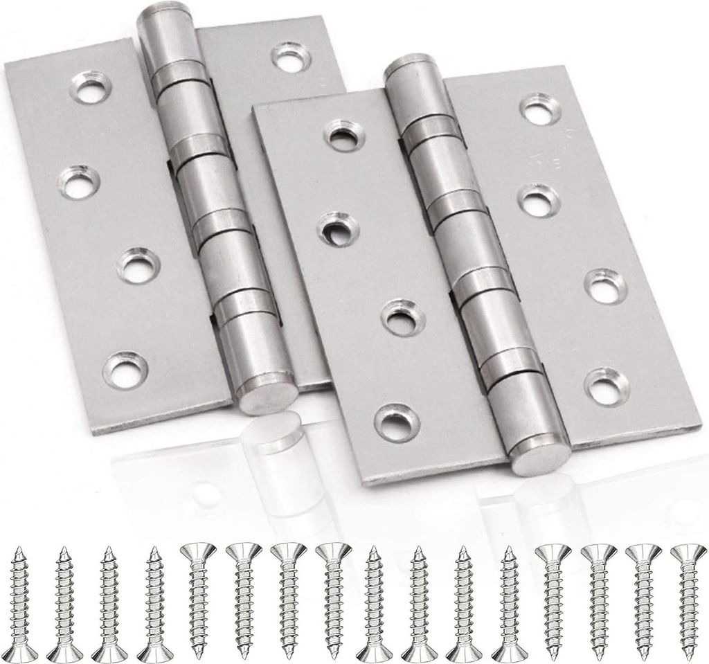 Edelstahl-Tš¹rscharniere £¬ 2 Stš¹ck Tš¹rscharniere Klappscharniere Edelstahlscharniere 3mm Dicke Scharnier £¬ fš¹r Innentš¹ren (Silber)